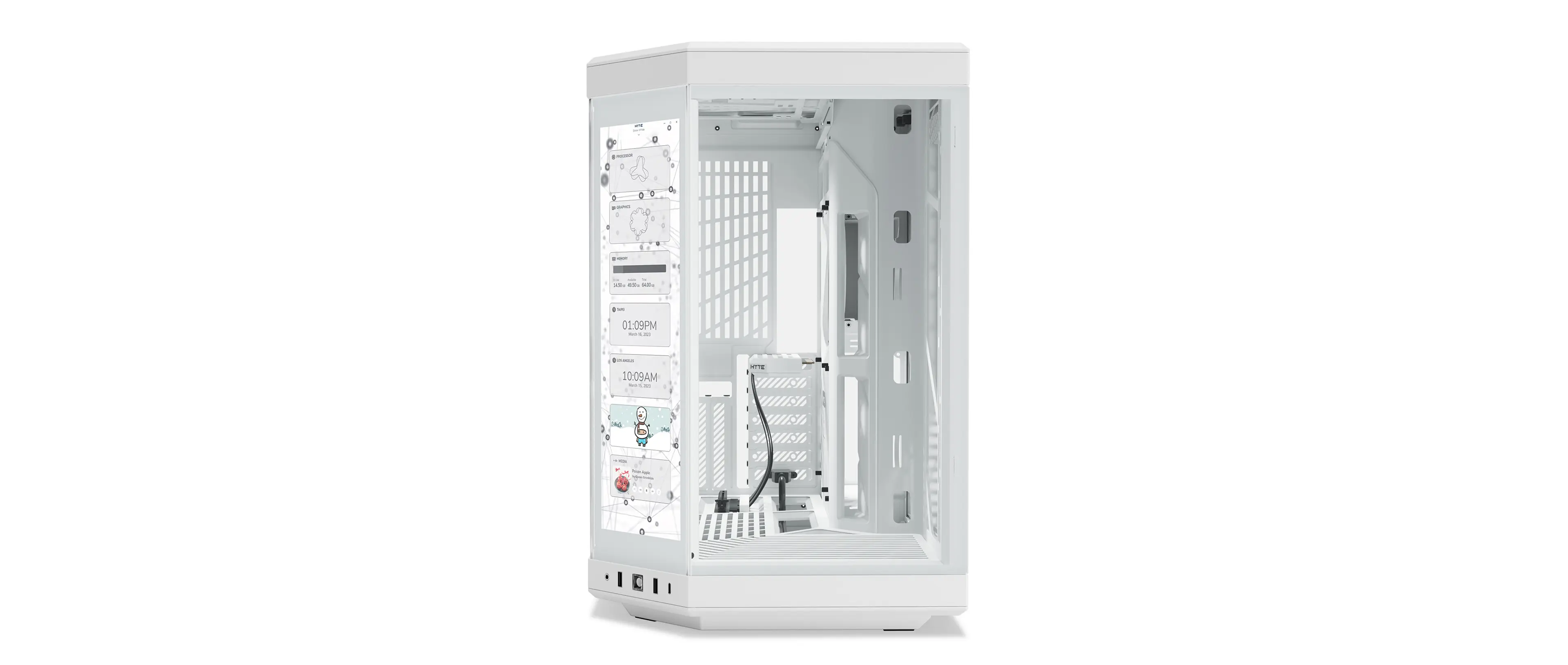 CASE HYTE Y70 LCD TOUCH 4K USB 3.2 WHITE ATX