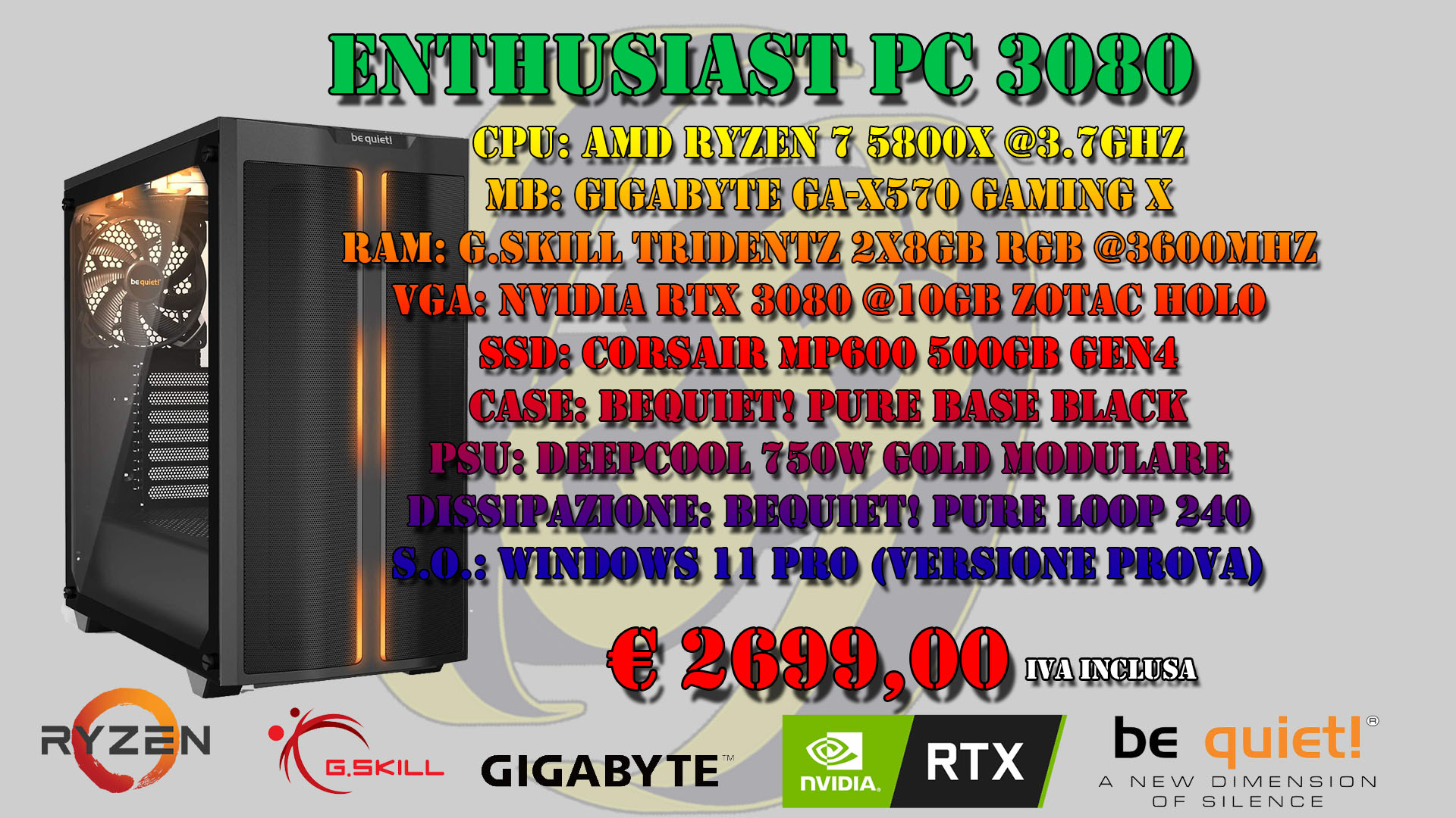 ENTHUSIAST PC 3080 By Intel * DISPONIBILE SU ORDINAZIONE*