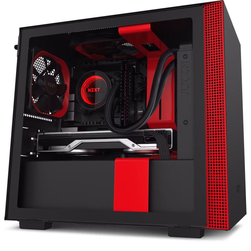CASE NZXT H210 BLACK/RED Mini-ITX