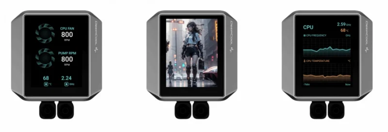 DEEPCOOL MYSTIQUE 240 LCD 2.8" BLACK 240mm - immagine 3
