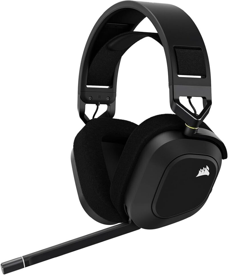Corsair HS80 RGB Wireless Cuffia con Microfono PC Carbon "Corsair Renewed"