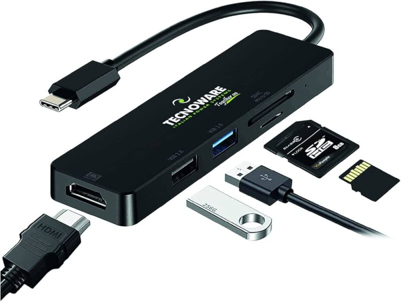 HUB DOCKING STATION TECNOWARE TYPE-C/HDMI/CARD READER/ USB 3.0