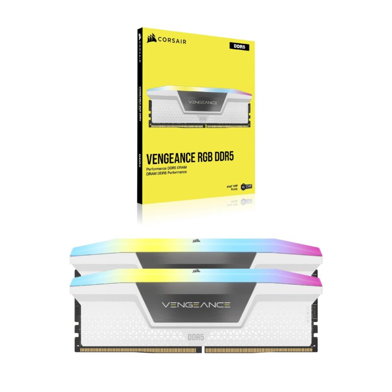 CORSAIR 2X16GB VENGEANCE RGB DDR5 6000 CL36 WHITE - immagine 3