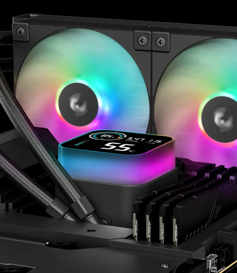 DEEPCOOL LQ360 LCD 2.8"  ARGB BLACK 360mm - immagine 4