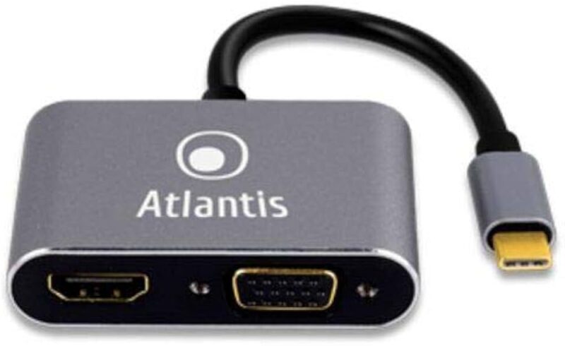 CONVERTITORE ATLANTIS A04-TC_HDMI+VGA DA TYPE-C A  HDMI E VGA