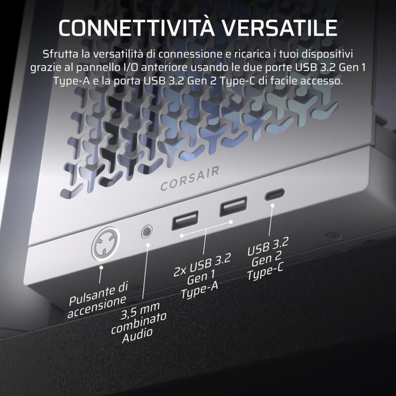 CASE CORSAIR FRAME 4000D RS ARGB WHITE - immagine 4