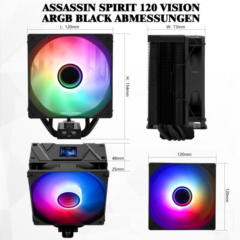 THERMALRIGHT ASSASIN SPIRIT 120 DIGITAL VISION ARGB BLACK - immagine 6