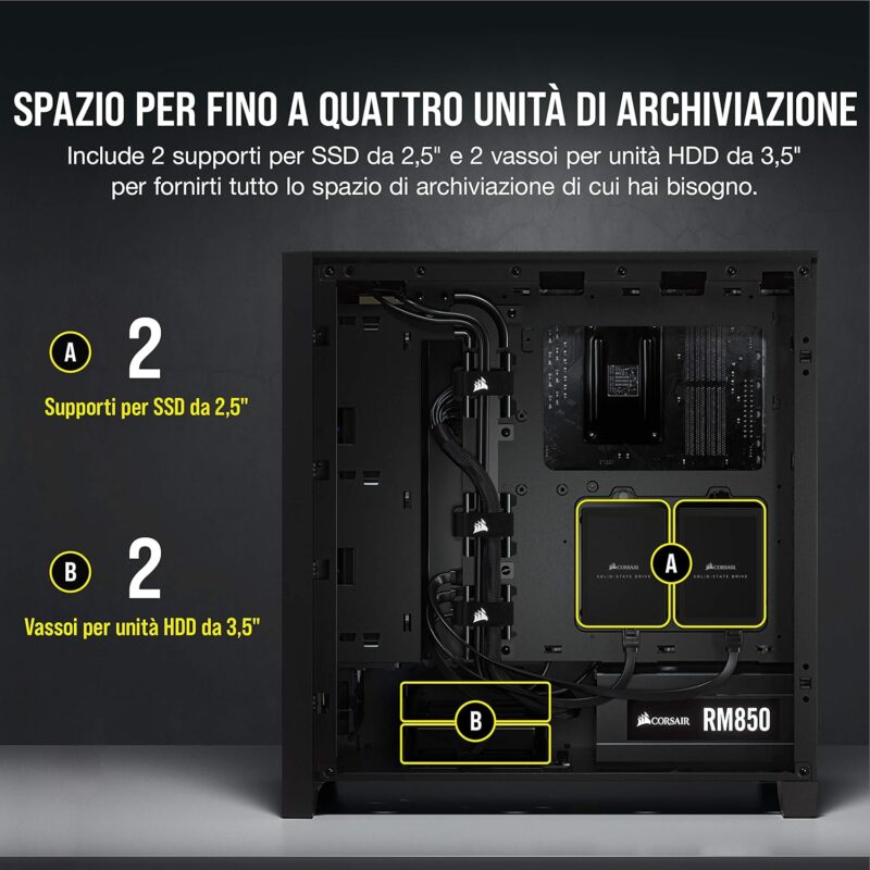 CASE CORSAIR 4000D AIRFLOW BLACK - immagine 4