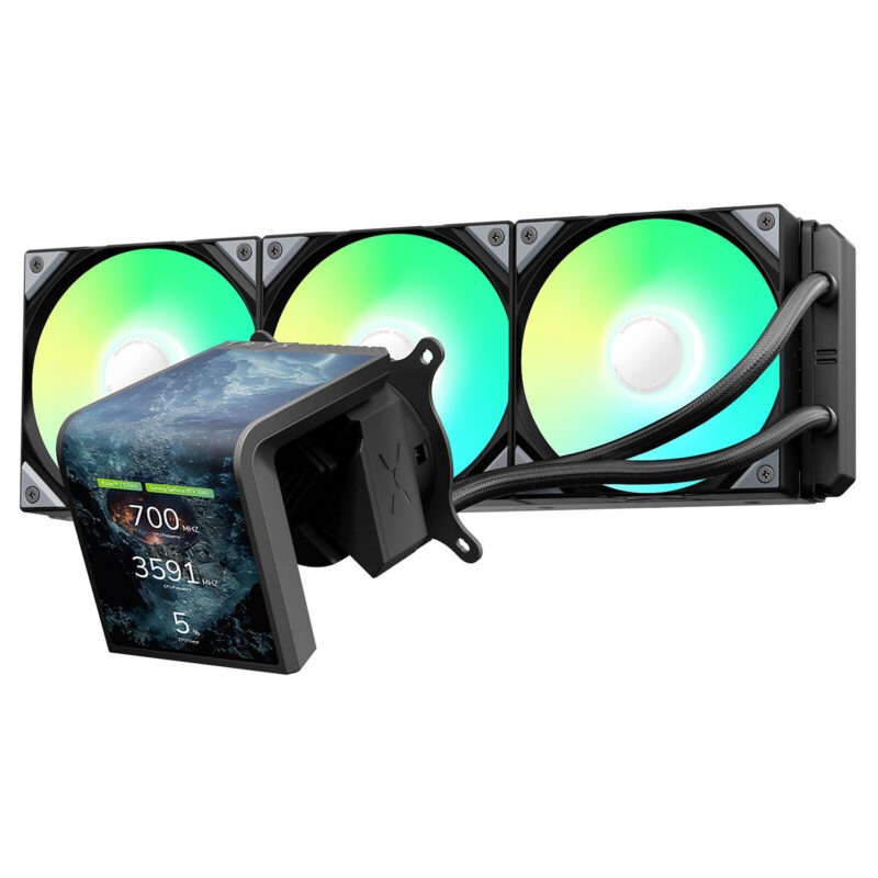 TRYX PANORAMA 360 SE ARGB LCD 2K 3D CURVO 360mm BLACK - immagine 2