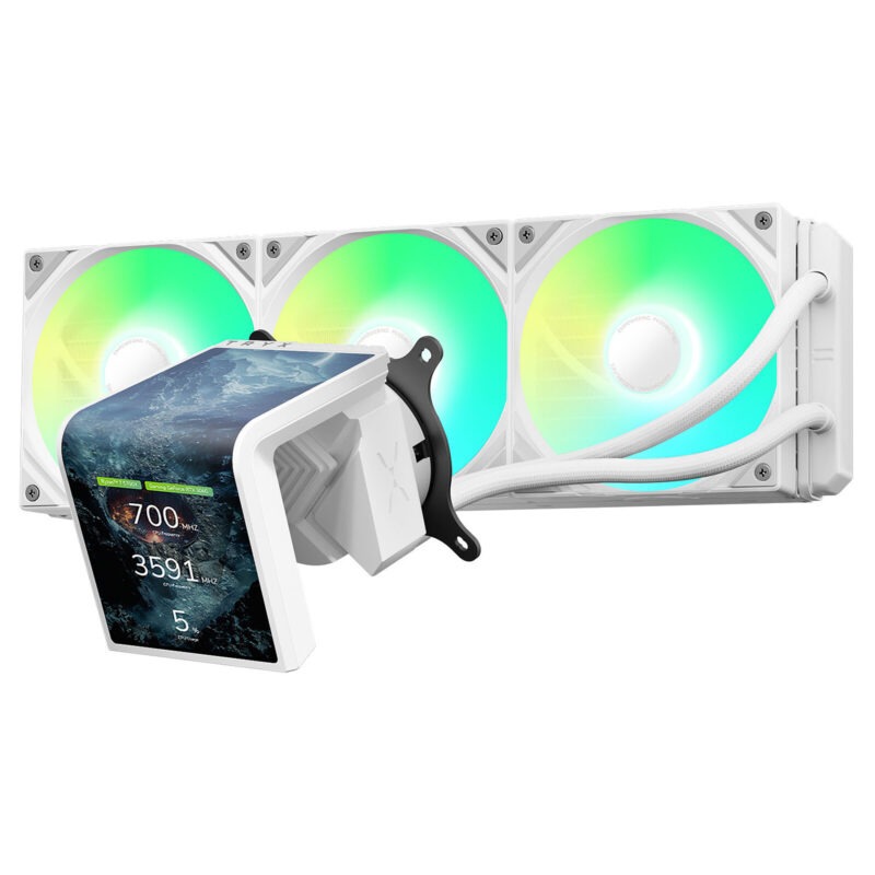 TRYX PANORAMA 360 SE ARGB LCD 2K 3D CURVO 360mm WHITE - immagine 3