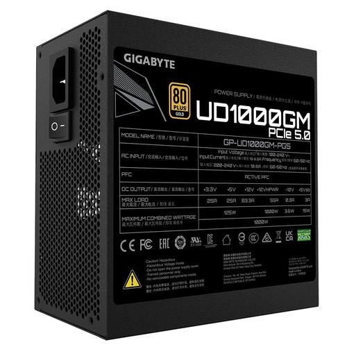 ALIMENTATORE GIGABYTE GP-UD1000GM PG5 1000W 80+ GOLD FULL MODULAR - immagine 5