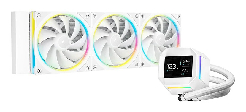DEEPCOOL LM360 LCD 2.4" ARGB WHITE 360mm - immagine 2