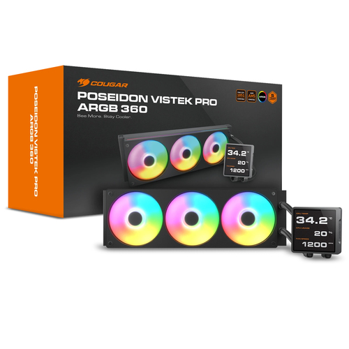 COUGAR POSEIDON VISTEK PRO 360 LCD IPS 3.9" ARGB BLACK 360mm - immagine 5
