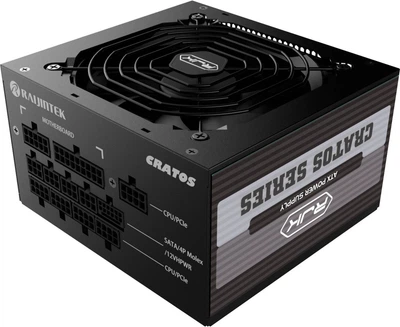 ALIMENTATORE RAIJINTEK CRATOS 1000W 80+ ATX 3.1 GOLD FULL MODULAR BLACK
