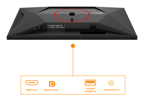 Monitor 27" AOC U27G4R Fast IPS Dual Frame 4K UHD 160Hz / Full HD 320Hz 1ms Pivot Hub USB 2*HDMI - immagine 4