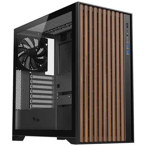 CASE ITEK WOODY BLACK USB 3.0/TYPE-C ATX - immagine 2