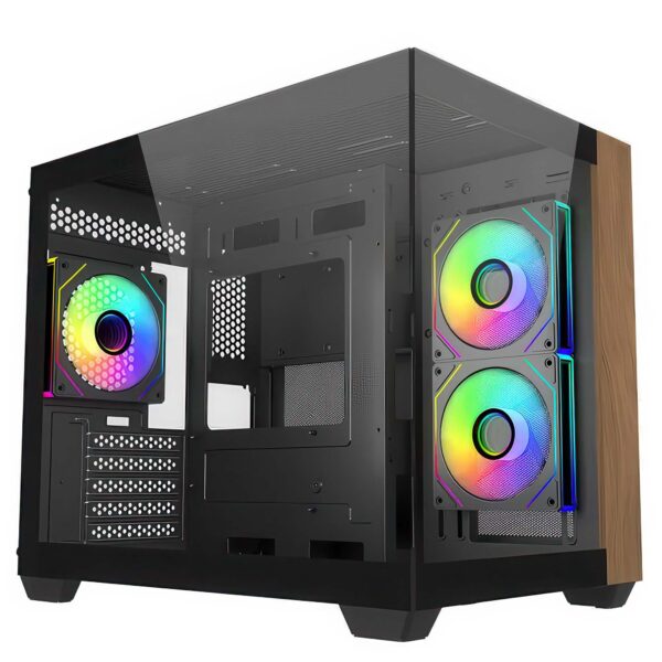 CASE COOLERMASTER ELITE E481 WOOD ARGB BLACK M-ATX