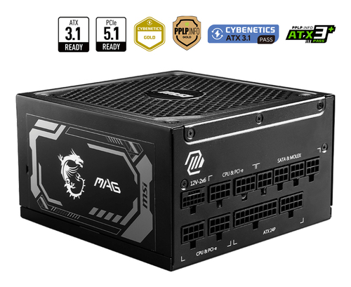 ALIMENTATORE MSI A1000GL 1000W 5.0 80+ GOLD MODULARE - immagine 4