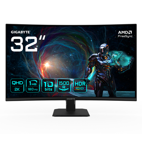 MONITOR GIGABYTE GS32QCA QHD CURVE IPS 32" 180Hz 1ms