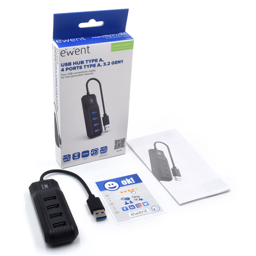 HUB USB 3.0 EWENT 4P BLU - immagine 2
