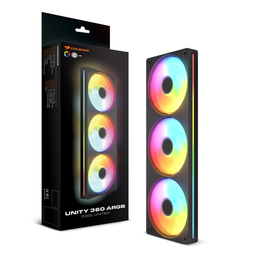 KIT VENTOLE COUGAR UNI360-FB ARGB BLACK 12X12 - immagine 4