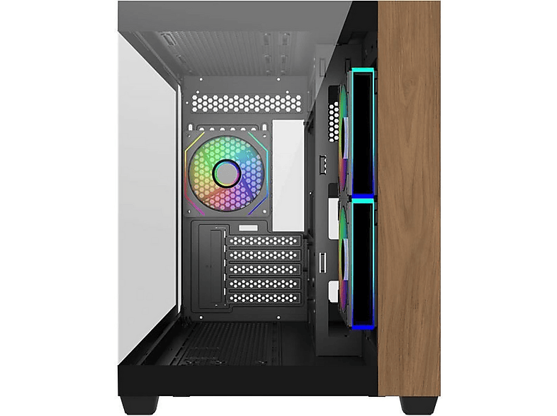 CASE COOLERMASTER ELITE E481 WOOD ARGB BLACK M-ATX - immagine 2