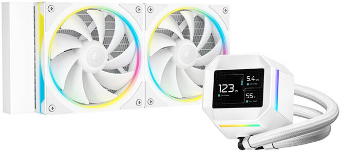 DEEPCOOL LM240 LCD 2.4" ARGB WHITE 240mm - immagine 3