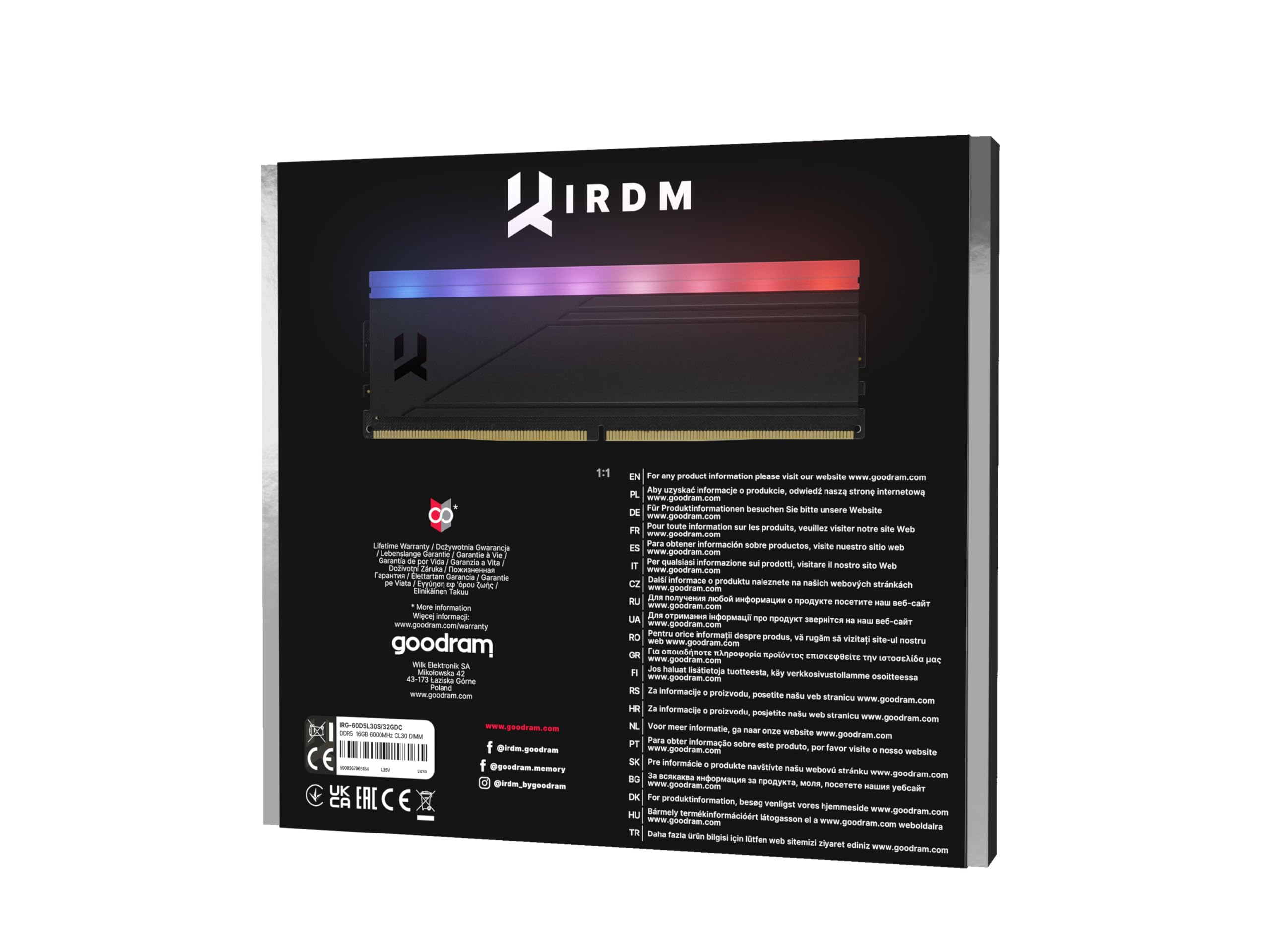 GOODRAM 2X16GB IRDM RGB DDR5 6000 CL30 - immagine 2