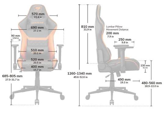 POLTRONA COUGAR ARMOR ONE V2 GRAY - immagine 3