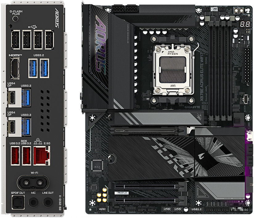 GIGABYTE X870E AORUS ELITE WIFI7 SKAM5 ATX - immagine 3